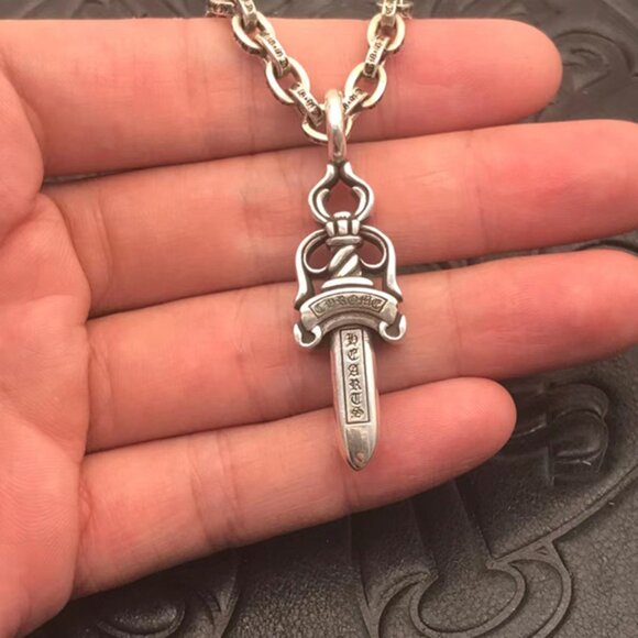 Chrome Hearts Sterling Silver Dagger Pendant Necklace - Picture 1 of 10